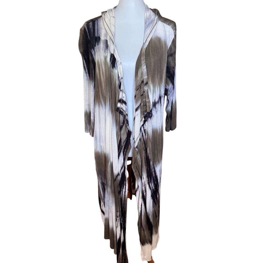 Tie Dye Grunge-Like Long Soft Duster Coin Brand
